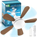 17.7" Socket Fan Light, E26/E27 Light Bulb Fan with Reversible Motor, 3000 Lumens Small Ceiling Fans with Lights and Remote, Dimmable 3000K-6500K for Bedroom Kitchen Living Room Garage