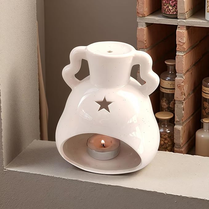 Handmade Ceramic Palo Santo Holder – Suitable for Burning Sage & Palo Santo - Mini Chimenea-Style Burner, an Incense Burner for Spiritual Meditation, Yoga or Home Decoration