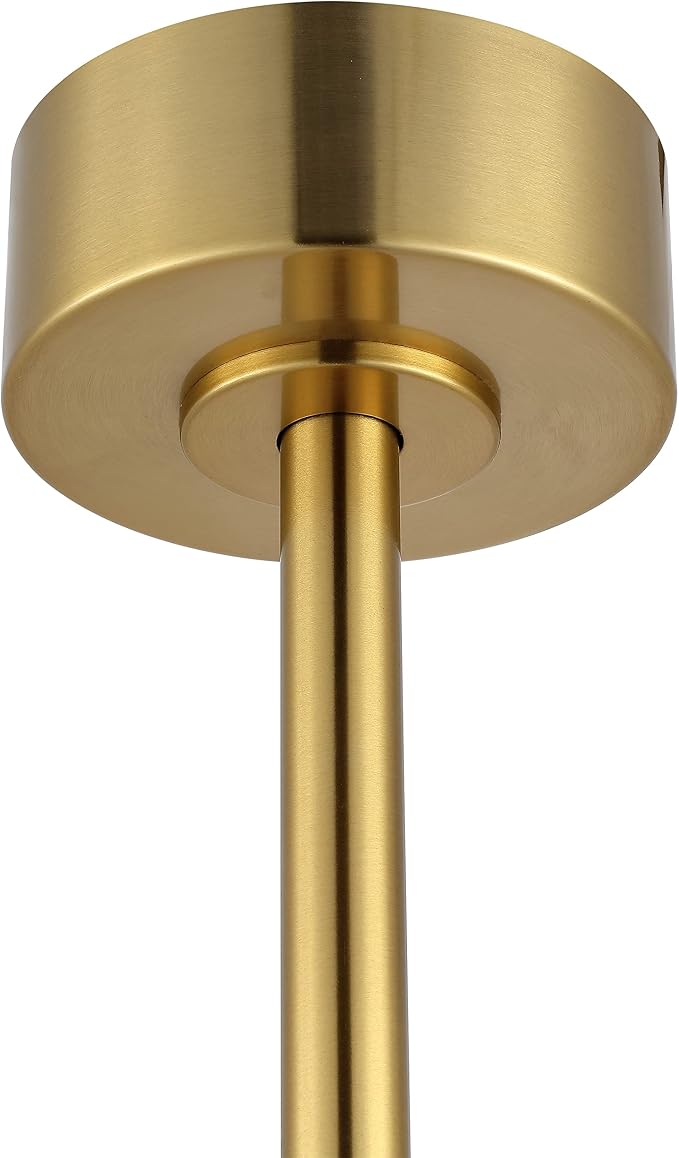 WINGBO 54 Inch DC Ceiling Fan without Lights, 5 Reversible Carved Solid Wood Blades, 6-Speed Noiseless DC Motor, Ceiling Fan No Light with Remote, Brass Finish with Black Blades, ETL Listed