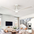 Depuley 60-Inch Ceiling Fan with Light: White 3 Blade Outdoor Fans for Patios - Dimmable Indoor Fan with Remote Control Fandelier Ceiling Fans for Living Dining Room Reversible 6 Speed