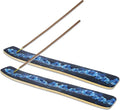 Bless-International Traditional-Handmade-Burner Wooden-Incense-Stick-Holder Ash-Catcher-Stand for-Aromatherapy-Meditation-Yoga (Meditation Time) 10 Inches, Pack of 2