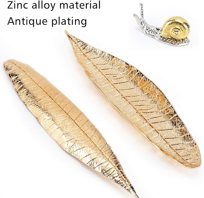 Accmor Incense Holder Set, Leaf and Snail Incense Burner, Incense Ash Catcher, Incense Sticks Holder for Counters, Meditation Room, Yoga, Home, Office, Gold