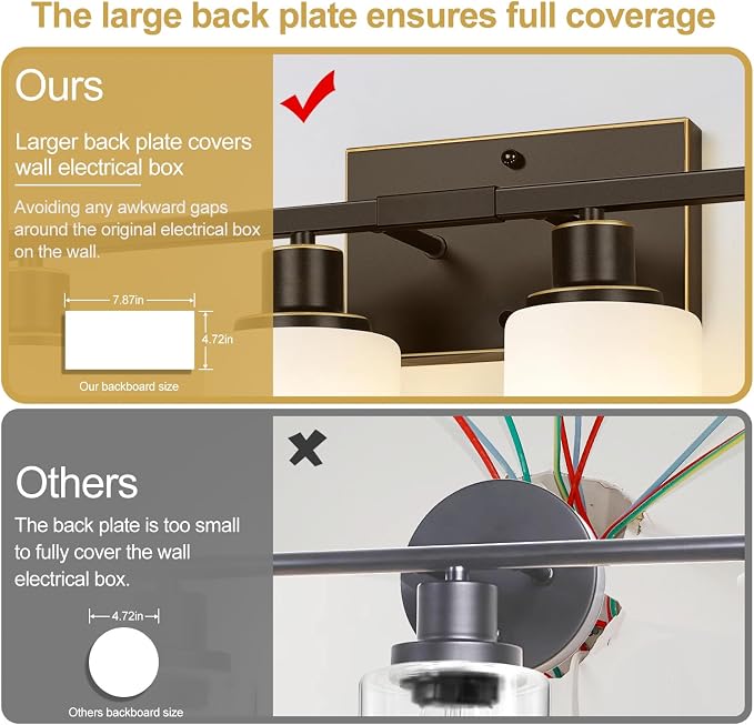 Indoi 4-Light Bathroom Light Fixtures, Oil-Rubbed Bronze Modern Vanity Lights with Milky White Shades, Bathroom Wall Lamp for Mirror Living Room Cabinet Bedroom Porch