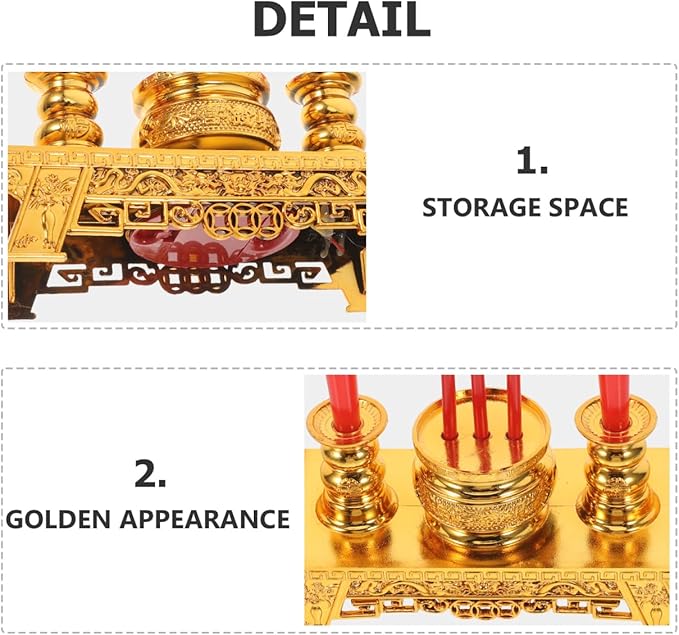 Cabilock Chinese Candle Lamp Incense Burner Led Candle Light for Buddhist Altar Meditation Home Decor 8.46X6.06X2.75In Square Worship Accessory