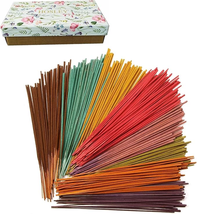 Hosley 480-Pack Assorted Incense Sticks Gift Set – 12 Fragrances Including Nag Champa, Lavender & Dragon’s Blood – Long Lasting Aromatherapy Incense for Meditation, Yoga & Home Fragrance