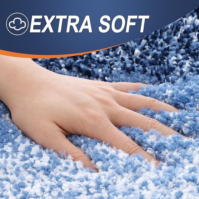 OLANLY Bathroom Runner Rugs 59x20, Extra Soft Absorbent Microfiber Bath Rugs, Rubber Backing, Quick Dry, Machine Washable Bath Mats for Bathroom Floor, Tub and Shower, Home Decor Accessories, Navy