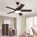 ZMISHIBO 42" Ceiling Fans with Lights, Smart Remote/APP Control, Farmhouse Ceiling Fan with 6 Speeds & 3CCT, Dimmable 30W LED, Quiet DC Motor, Noiseless for Living Room, Bedroom, Kitchen, Oil Bronze