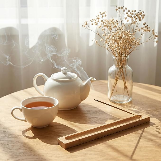 2 PCS Incense Holder for Sticks, Natural Bamboo Incense Stick Holder Incenses Burner for Meditation, Yoga, Home Decor, SPA, Table Decor