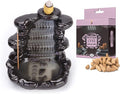 SOUL STICKS Backflow Incense Holder Burner Waterfall Fountain for Home, Office, Yoga, Room Decor & Aromatherapy with 1 Pack of 10 Backflow Fragrance Cones Included (Peaceful Garden)