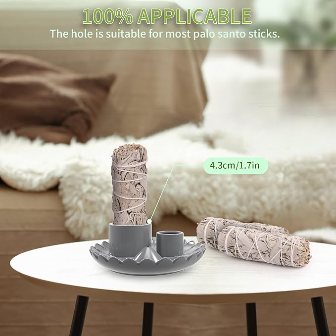Palo Santo Sticks Holder, 4 in 1 Incense and Candle Holder for Burning Sage and Sticks for Burning, Ash Catcher Tray for Meditation Yoga Room