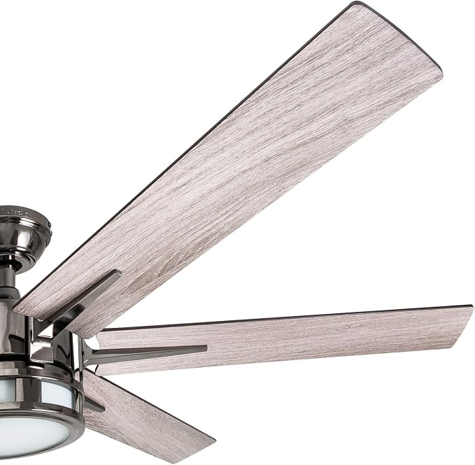 Honeywell Ceiling Fans with Lights, Kaliza LED Indoor Fan w/ 6 Blades, 56 Inch, Gun Metal - Smart Remote-Controlled Fan with Quiet Motor for Home and Bedroom