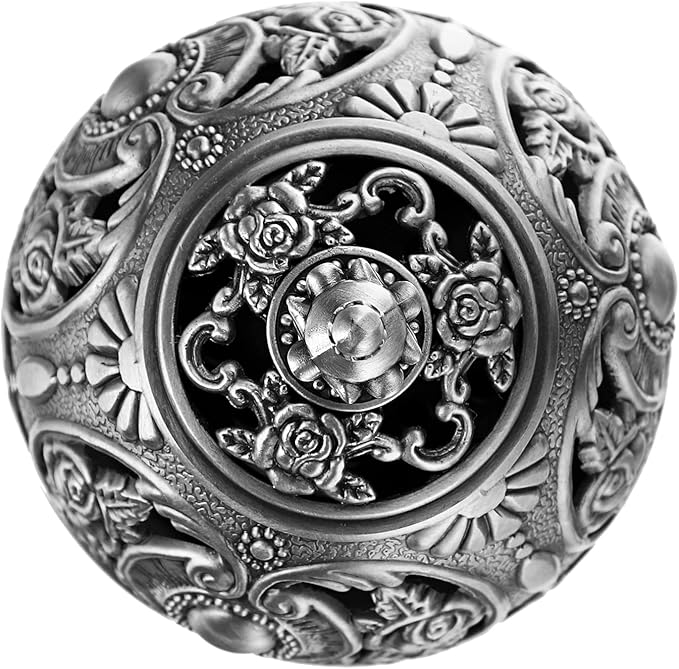 JUXYES Vintage Incense Burner Holder with Removable Ash Catchers, Metal Censer Antique Cone Coil Incense Burner Holder Zinc Alloy Spiritual Aromatherapy Yoga Meditation Gifts Retro Home Decoration