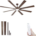 ZMISHIBO 80 Inch Oil Rubbed Bronze Ceiling Fans with Lights and Remote, Indoor/Outdoor Farmhouse Ceiling Fan for Living Room Patio, 6 Speed Reversible Quiet DC Motor, 3CCT, Dual Finish Blades