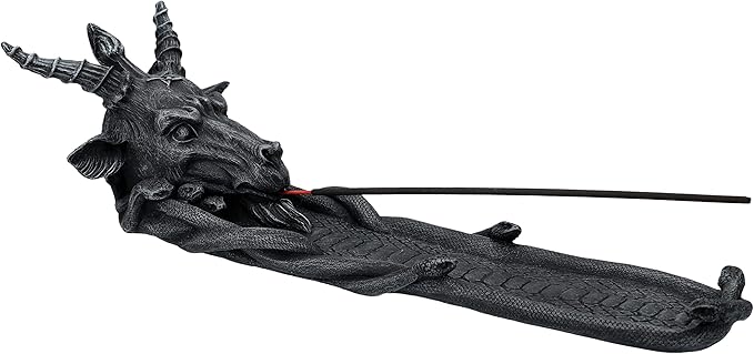 Pacific Giftware Baphomet Incense Burner, Resin Gothic Collectible Statue of Goat with Snakes, 11.25 Inches x 3.75 Inches x 3.5 inches