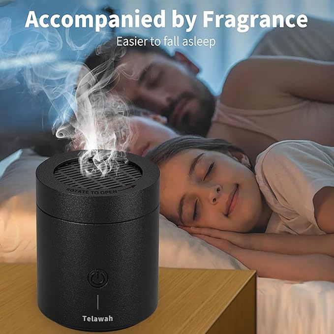 Mini Incense Burner Bakhoor Portable Rechargeable USB Aromatherapy Diffuser, 120 Second Burn Time, Arabic Electronic Incense Holder, Home Decor (Black)