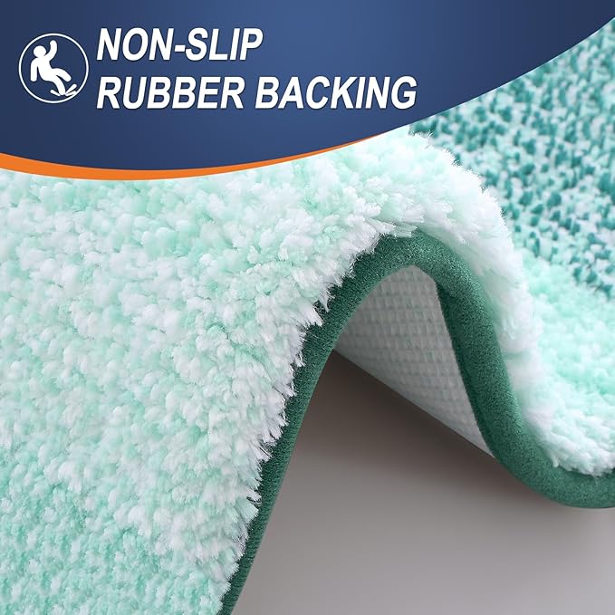 OLANLY Bathroom Rugs Mat 34x21, Extra Soft Absorbent Microfiber Bath Rugs, Rubber Backing, Quick Dry, Washable Bath Mats for Bathroom Floor, Tub and Shower, Home Decor Accessories, Blackish Green
