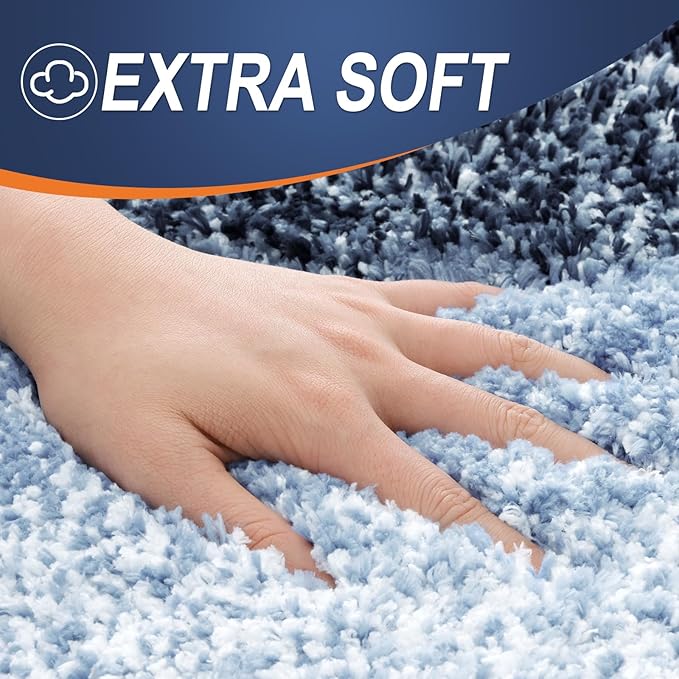 OLANLY Large Bathroom Rugs Mat 54x24, Extra Soft Absorbent Microfiber Bath Rugs, Rubber Backing, Quick Dry, Washable Bath Mats for Bathroom Floor, Tub and Shower, Home Decor Accessories, Navy Blue