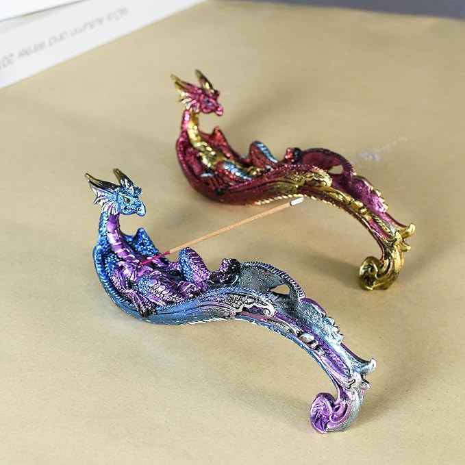 Dragon Statue Incense Burner, Incense Holder for Sticks, Incense Stick Holder, Incense Stick Stand for Home Decor (Blue Dragon)