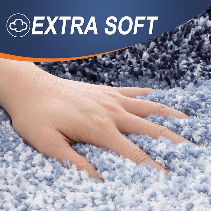 OLANLY Large Bathroom Rugs Mat 45x27, Extra Soft Absorbent Microfiber Bath Rugs, Rubber Backing, Quick Dry, Washable Bath Mats for Bathroom Floor, Tub and Shower, Home Decor Accessories, Navy Blue