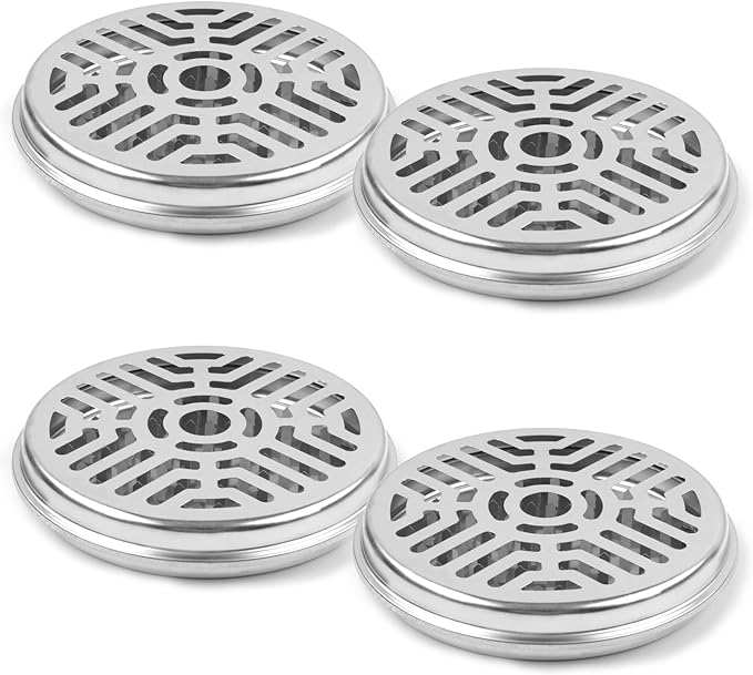 4 Pack Mosquito Coil Holders, Sandalwood Coil Holder Mosquito Coil Incense Burner with Cover for Outdoor Use, Deck, Patio, Pool Side, Camping, Hiking and Fishing