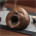 Ceramic Incense Burner - Novel Yawning Face Design Palo Santo Burner Meditation Incense Holder Hand Polishing Cedar and Zen Herb Burners Suitable Space for Meditation and Prayer