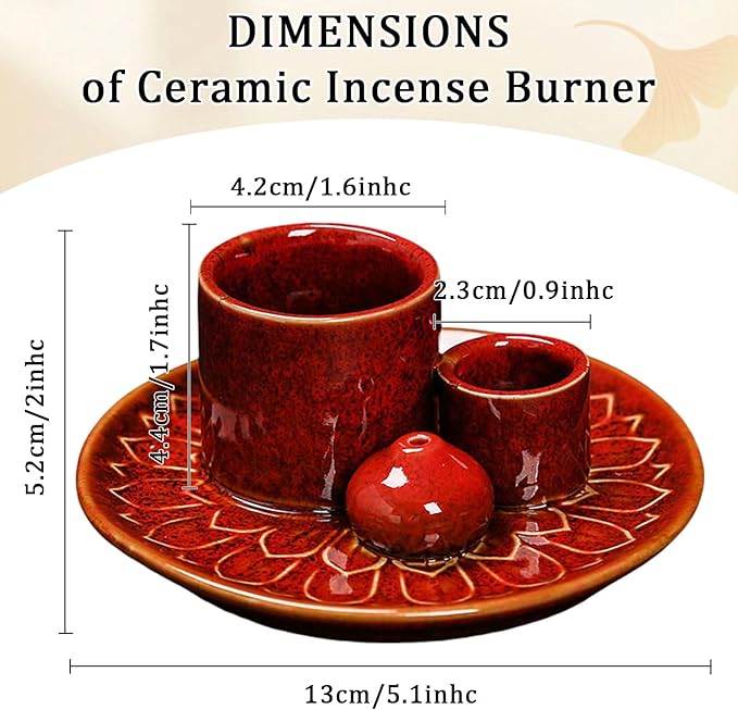Comeon Palo Santo Holder, Backflow Incense Burner Holder Candle Holder Sage Burner Holder for Burning, Ceramic Incense Holder for Sticks for Meditation Yoga Room