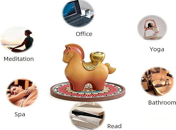 Resin Incense Holder for Sticks, Handmade Horse Shape Incense Burner with 30 Incense Sticks, Anti-Ash Incense Stick Holder for Meditation Yoga Spa Home Decor