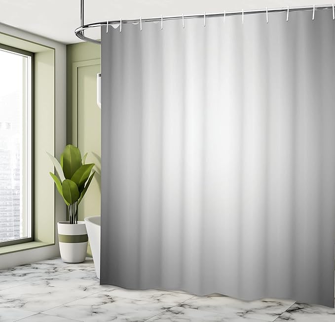 Ambesonne Grey Shower Curtain, Faded Digital Print Dark Blur Grungy Style Plain Mat Modern Urban Life Themed Art Print, Cloth Fabric Bathroom Decor Set with Hooks, 69" W x 75" L, Gray