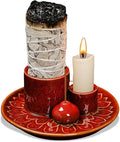 Comeon Palo Santo Holder, Backflow Incense Burner Holder Candle Holder Sage Burner Holder for Burning, Ceramic Incense Holder for Sticks for Meditation Yoga Room