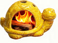Ceramic Turtle Mini Chiminea- Multifunctional Incense Holder for Sage, Cone Incense, Copal & Small Candle | Aromatherapy Gift for Meditation, Yoga, Zen Spaces | Indoor Use, Hamster Nest Decor (Yellow)