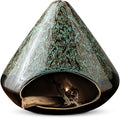 Handcrafted Ceramic Palo Santo Holder –Artistic Incense Burner for Meditation, Mindfulness & Zen Home Decor – Wabi-Sabi Style Cone Sculpture, Relaxation & Aromatherapy-Gift for Yoga (Viridis)