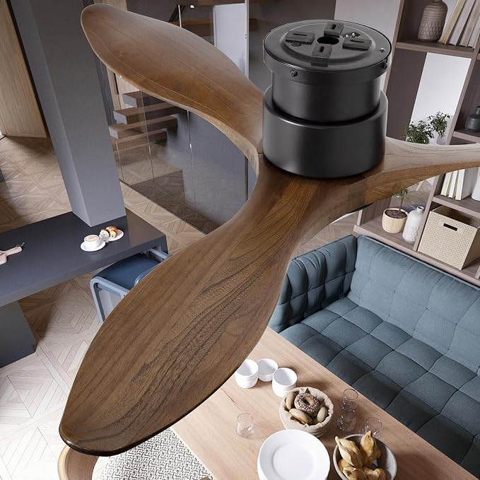 52'' Ceiling Fan with Lights and Remote, Amber Wood Ceiling Fans