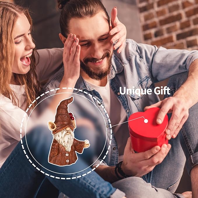 Gnome Incense Holder for Sticks, Incense Cone Burner with Large Size Hole for Cones, Gnome Statue Christmas Decorations, Unique Gift for Women Men
