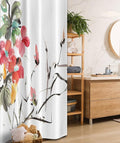 Ambesonne Japanese Stall Shower Curtain, Popular Early Period Watercolors Print with Vivid Floral Motifs Art Picture, Fabric Bathroom Decor Set with Hooks, 36" W x 72" L, Coral Green