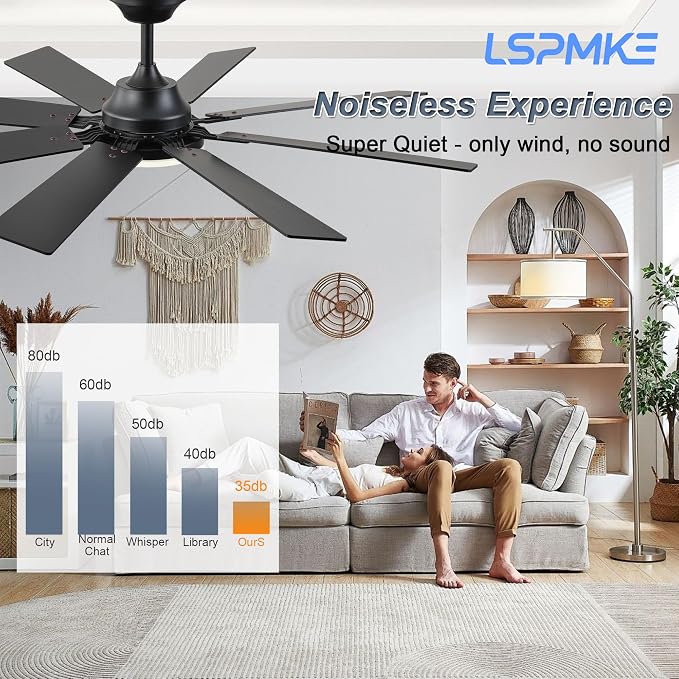 Ceiling Fan With Light & Remote Indoor/Outdoor Use 52 Inch Brown | Reversible DC Motor,3CCT, Dimmable, Timer, Noiseless,Ceiling Fan for Bedroom Living Room