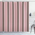 Ambesonne Brown Shower Curtain, Little Stars in Circles Pink Hearts Polka Dots on Dark Backdrop, Cloth Fabric Bathroom Decor Set with Hooks, 69" W x 75" L, Brown Pink