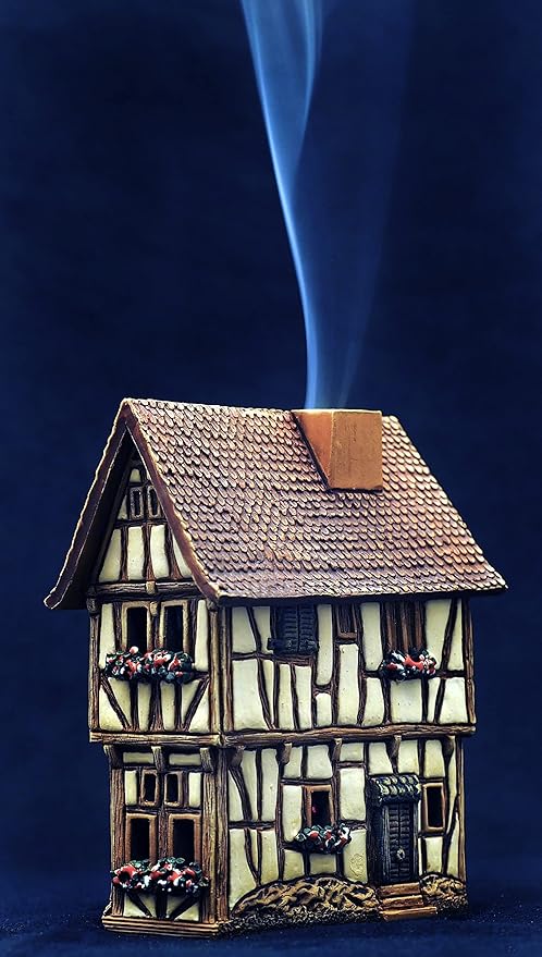 Ceramic Houses and Villages Collection - Handmade House Miniature of Historic Winery in Bernkastel-Kues, Germany - Candle, Cone Incense Holder R255