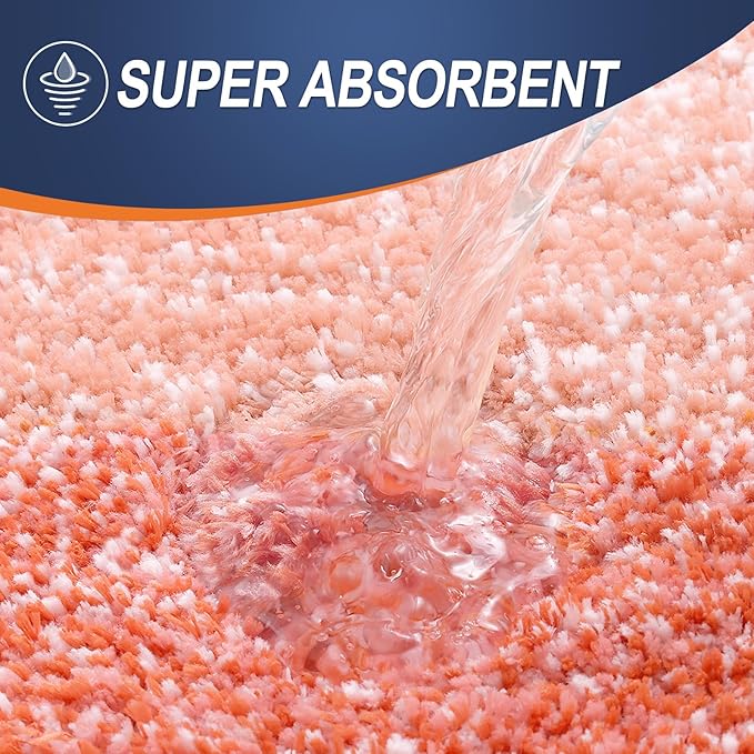 OLANLY Large Bathroom Rugs Mat 54x24, Extra Soft Absorbent Microfiber Bath Rugs, Rubber Backing, Quick Dry, Machine Washable Bath Mats for Bathroom Floor, Tub and Shower, Home Decor Accessories, Coral