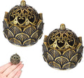 2Pcs Pure Copper Fortune Lotus Incense Holder, Black Brass Cone Incense Burner Holder, Home, Meditation Decor (1.18×1.1")