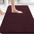 OLANLY Bathroom Rugs 30x20, Extra Soft Absorbent Chenille Bath Rugs, Rubber Backing Quick Dry, Machine Washable Bath Mats for Bathroom Floor, Tub and Shower, Home Decor Accessories, Black Cherry