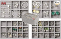 Set of 4 Stackable Jewelry Trays Organizer, Velvet Earring Organizer, Jewelry Organizer Showcase Display Drawer Organizer Storage, Earring Holder Necklace Bracelet Ring Accessary Organizers (Gray)