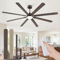 Fanbulous 84 Inch Ceiling Fans with Lights, Oil Bronze Modern Ceiling Fan with Remote,Large Farmhouse Indoor & Outdoor Ceiling Fan with 8 Dual Finish Blades, Quiet DC Motor, Bright LED Light