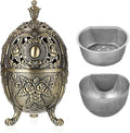 JUXYES Vintage Incense Burner Holder with Removable Ash Catchers, Metal Censer Antique Cone Coil Incense Burner Holder Zinc Alloy Spiritual Aromatherapy Yoga Meditation Gifts Retro Home Decoration