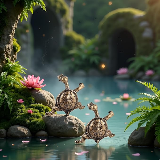 2Pcs Turtle Incense Stick Holder Exquisite Sleep Home Decor Antique Bronze Aid Handcrafted Beautiful Censer Holder Incense Holders Home Fragrance Home Décor Products
