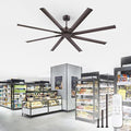 ZMISHIBO 84 Inch Industrial DC Motor Ceiling Fan, Large Ceiling Fan with 8 Reversible Blades, 3 Downrods, 6-Speed Remote Control, Home or Commercial Ceiling Fans for Porch/Garage/Shop, Oil-bronze