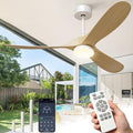 Ceiling Fans with Lights, 60 Inch Wooden Ceiling Fans with App Voice Remote Control, 6 Speed Quiet Fan, Dimmable Light Flush Mount Ceiling Fan for Bedroom Living Room, Natural Wood