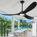Eliora 52 Inch Ceiling Fans with Lights and Remote Control, Outdoor Ceiling Fan with Light High cfm Outdoor Ceiling Fan for Patio, Porch, 6 Speed Propeller Quiet DC Motor ETL Listed-Matte Black