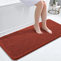 OLANLY Bathroom Runner Rugs 47x20, Soft Absorbent Chenille Bath Rugs, Rubber Backing Quick Dry, Machine Washable Long Bath Mats for Bathroom, Tub and Shower, Home Decor Accessories, Rustic Terracotta