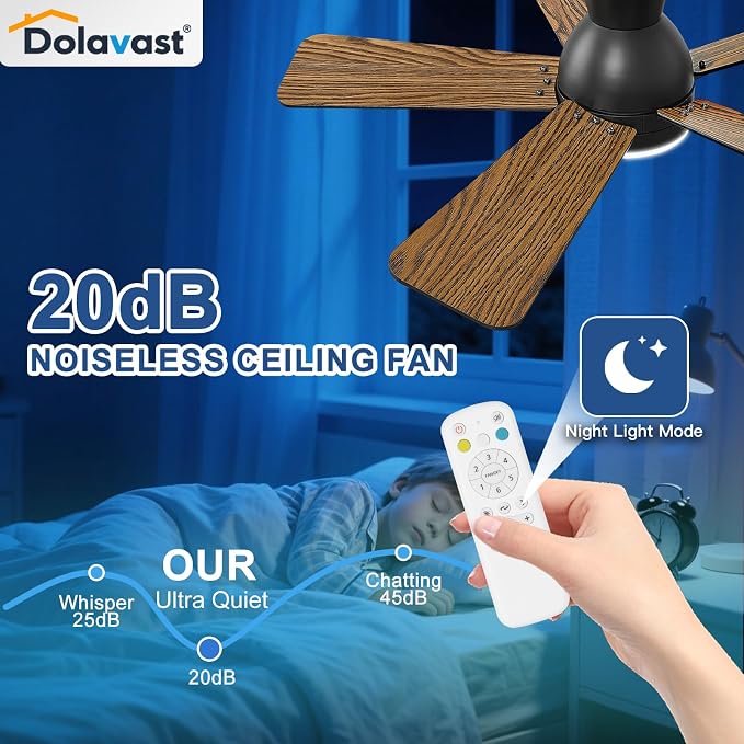 Ceiling Fans with Lights, 36 Inch Low Profile Ceiling Fan with Light and Remote Control, Flush Mount, Reversible, 3CCT, Dimmable LED, Quiet, Black Ceiling Fan for Bedroom, Kitchen, Office
