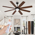 Fanbulous 65 Inch Ceiling Fans with Lights and Remote, Farmhouse Large Ceiling Fans, Black&Brown Modern Ceiling Fan with LED Light, Quiet DC Motor for Living Room, Bedroom, Kitchen, Indoor